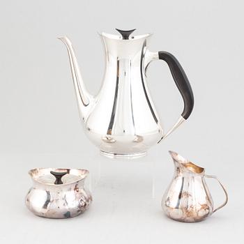 Three pieces silver coffe service,