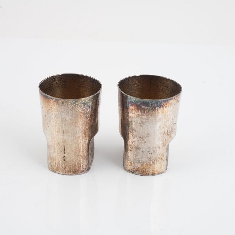 Karlheinz Sauer, bägare, ett par, silver, Västerås 1974.