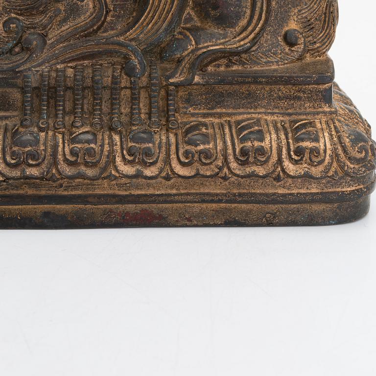 Buddha, brons, Kina, Mingstil, 1900-talets andra hälft.
