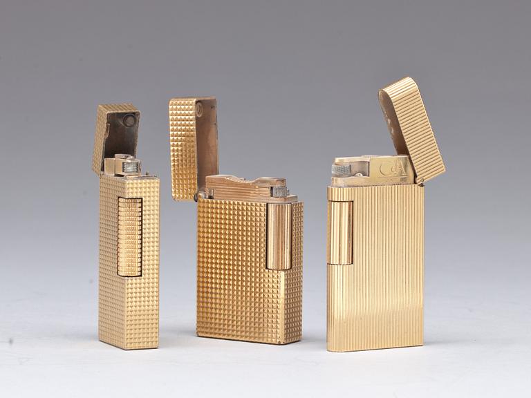 TÄNDARE, 3 st, gulddoublé.