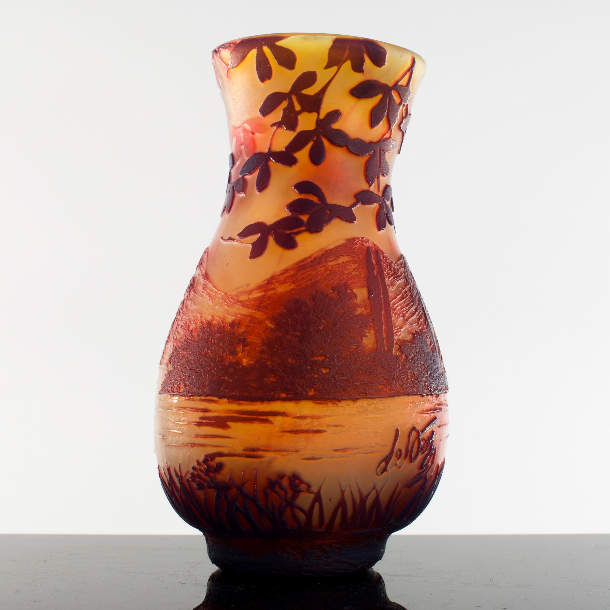 VAS, överfångsglas, märkt De Vez (De Varreux), Cristallerie de Pantin, Paris, 1900-talets början.