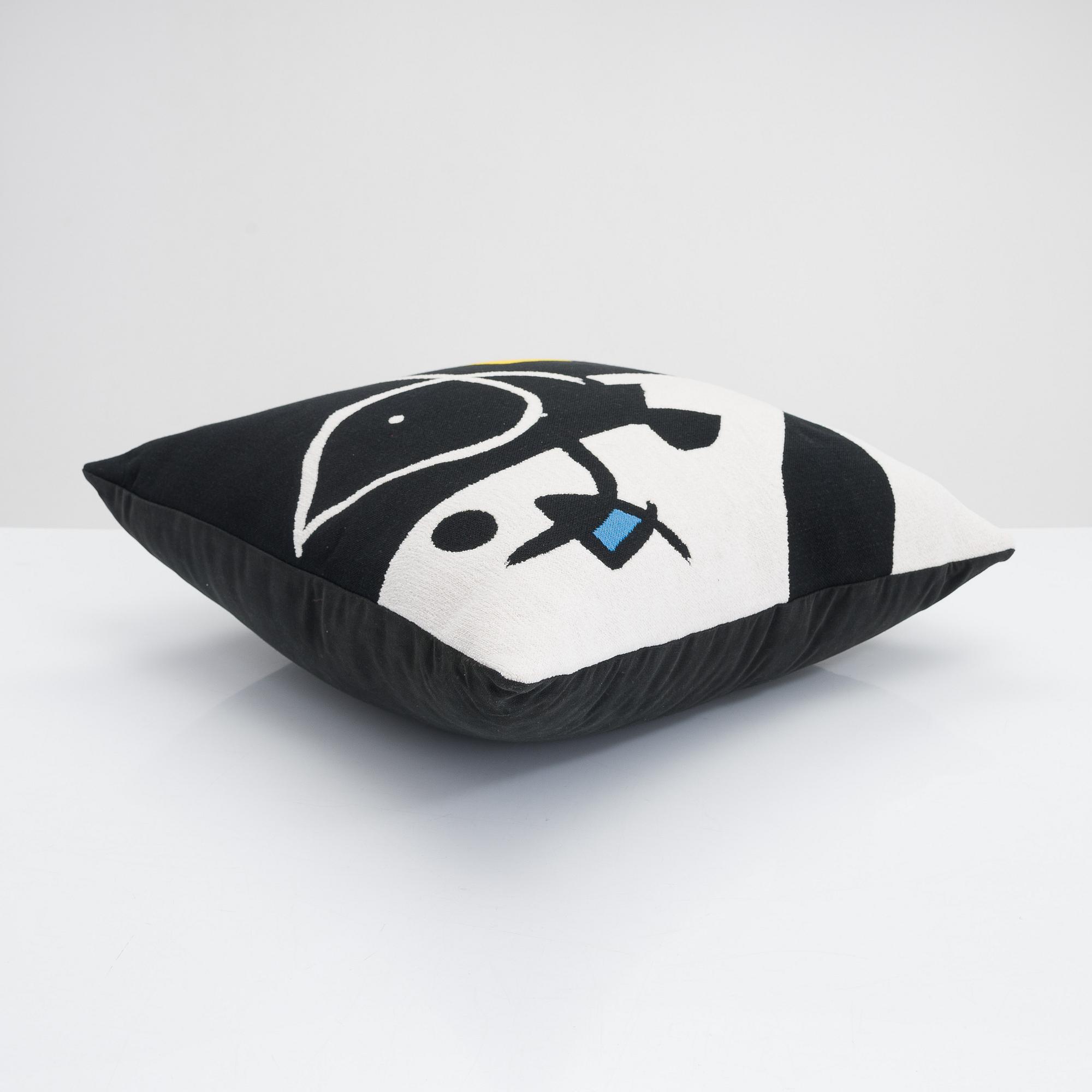 Cushion "Femme, oiseau 1976", Miro, Jules Pansu.