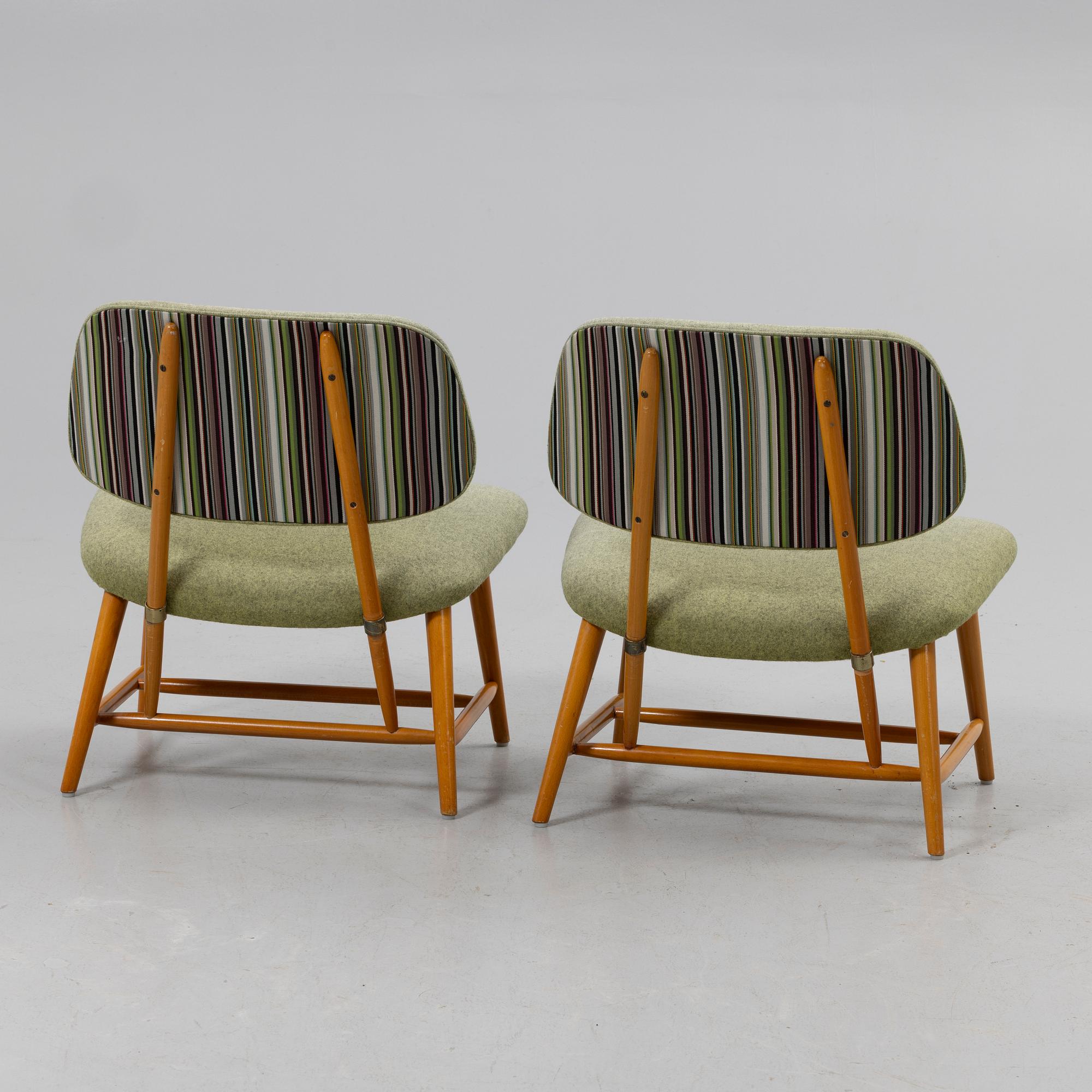 Alf Svensson, Armchairs, a pair, TeVe, Bra Bohag. Studio Ljung's industries, Malmö, 1950s.