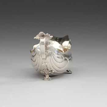 A Swedish 18th century parcel-gilt cream-jug, makers mark of Christian Rothe, Karlskrona 1777.