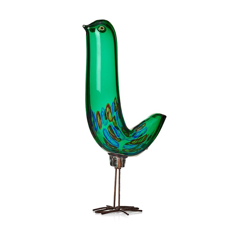 Alessandro Pianon, a "Pulcino" glass sculpture of a bird, Vistosi, Murano, Italy 1960's.