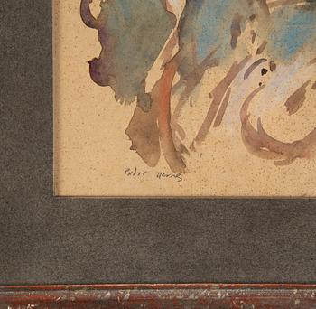 Endre Nemes, watercolour, signed.