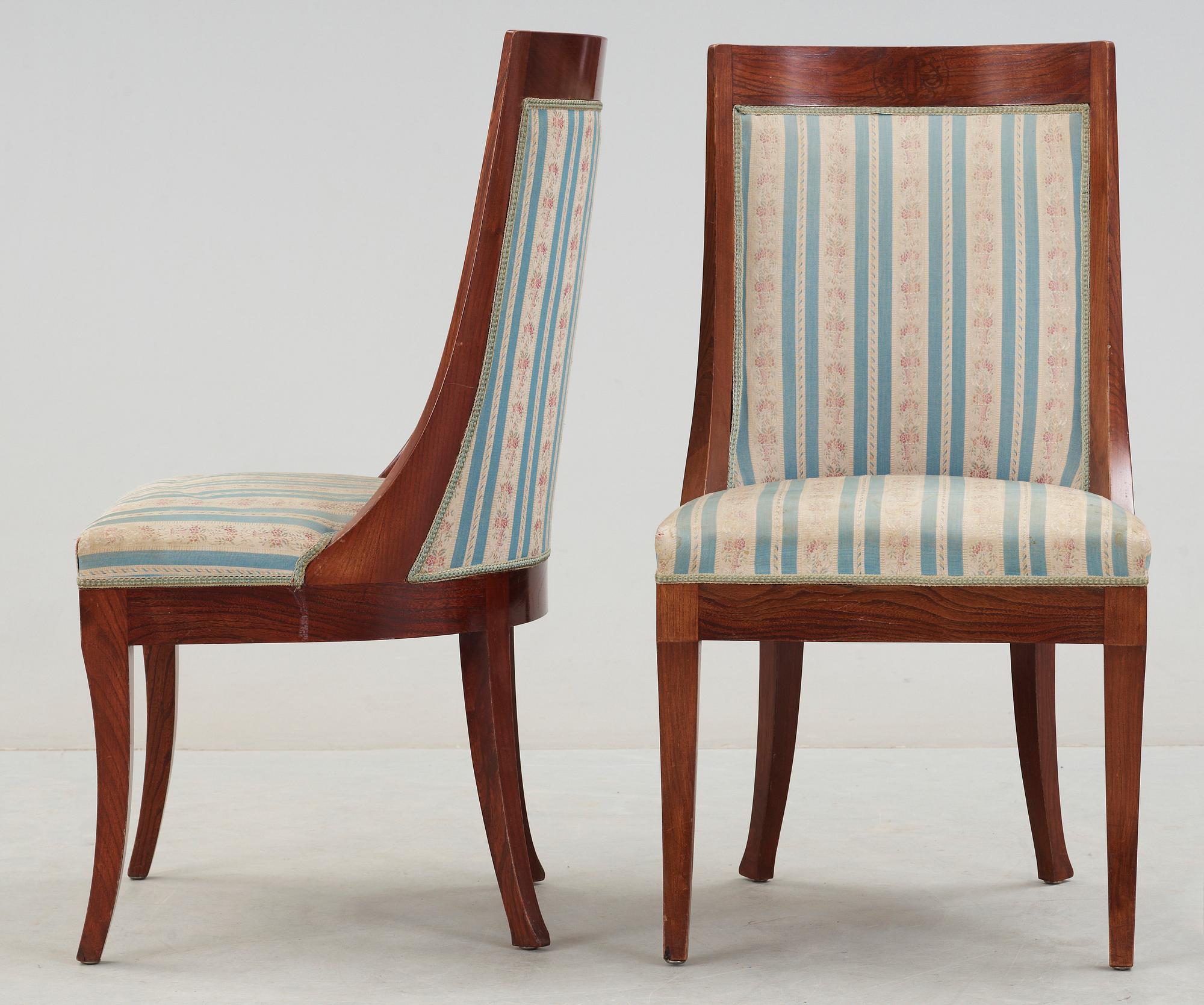 STOLAR, ett par, Karl Johan-stil, 1900-talets första hälft.