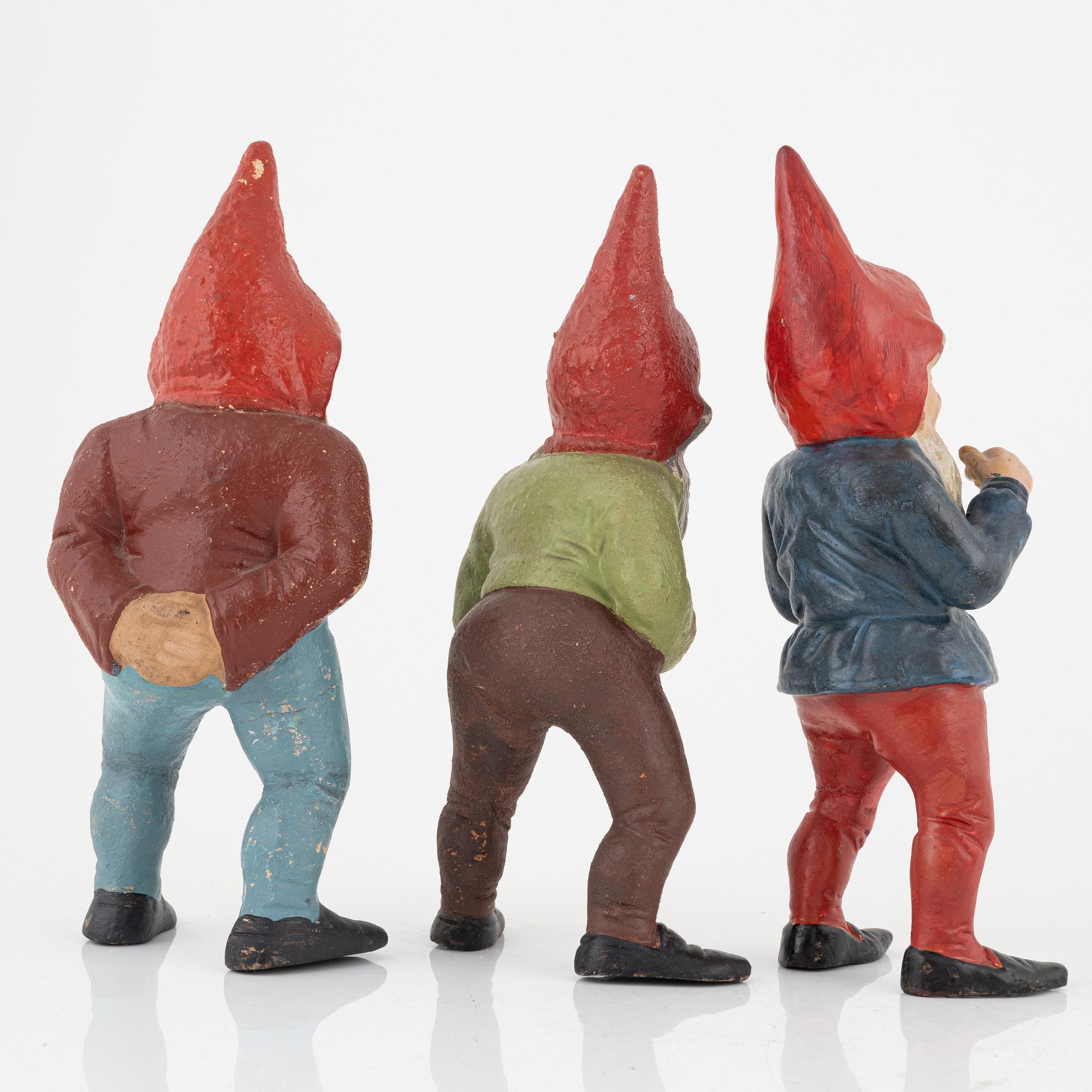 A group of seven gnomes, first half of the 20th Century.