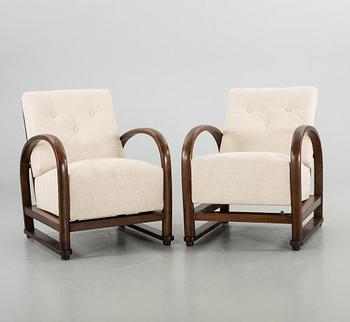 A COUPLE OF VIENNA PANCOTA ARMCHAIRS.