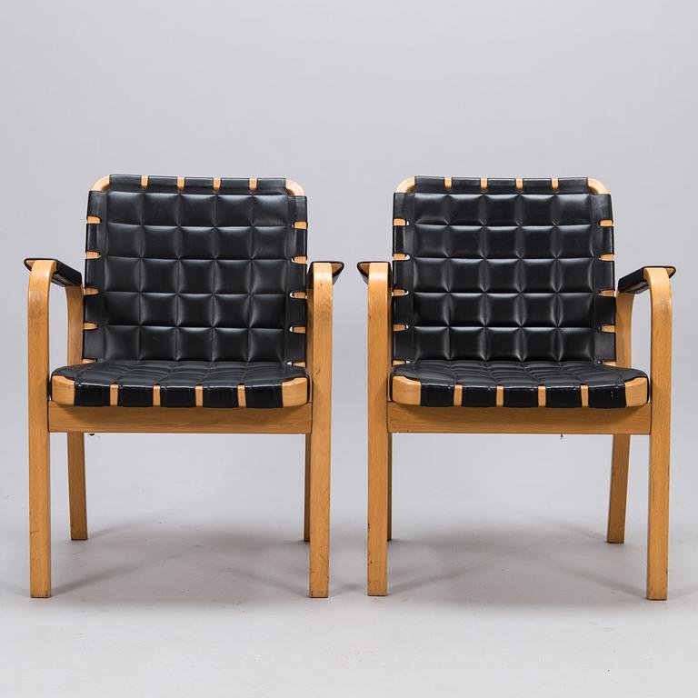 ALVAR AALTO, four late-20th-century '45' armchairs for Artek.