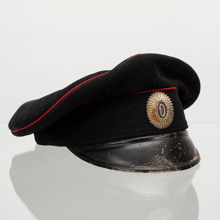 UNIFORMSMÖSSA med kokard, Ryssland sekelskiftet 1800/1900.