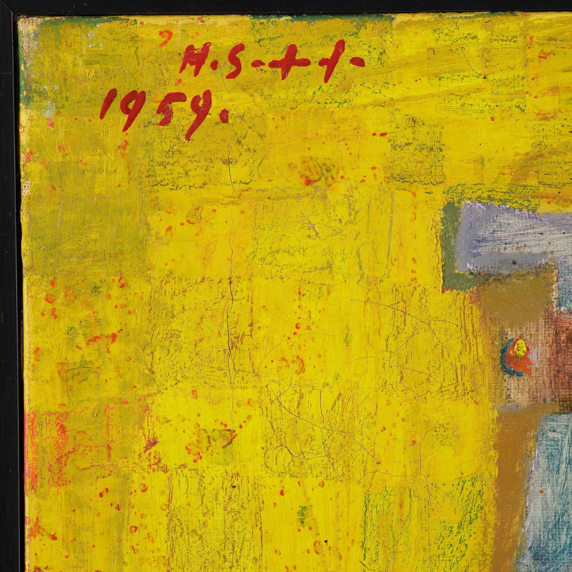 Henri Sert, Huvud i profil, gul fond.