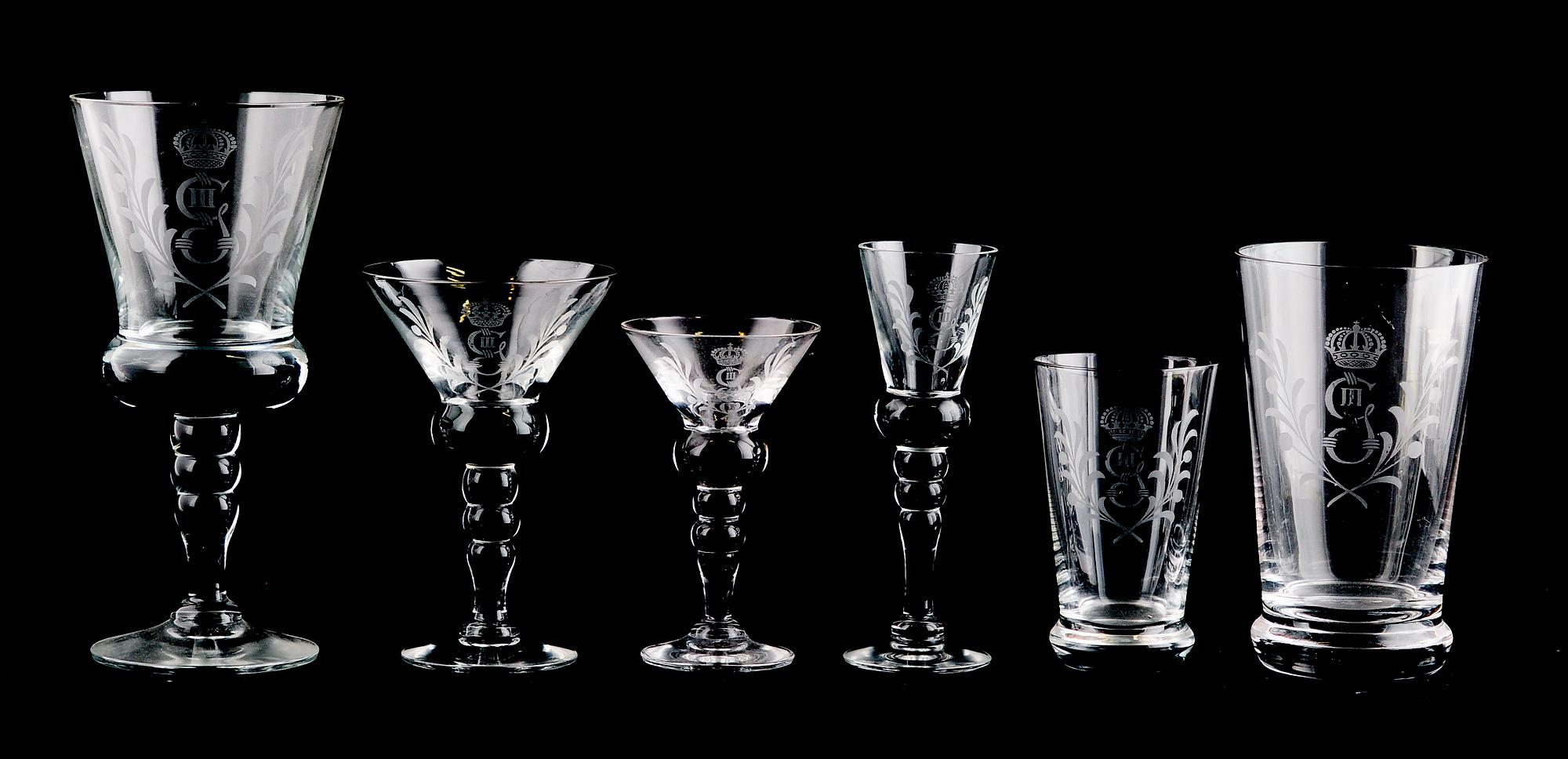 GLASSERVIS, 69 del, modell Gustaf III, Reijmyre.