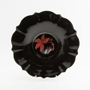 Vase and bowl Åfors 1930s/40s painted glass.