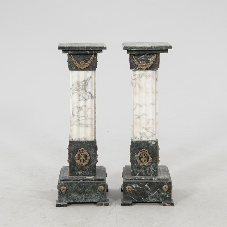 Pedestals, a pair from the late 19th century.