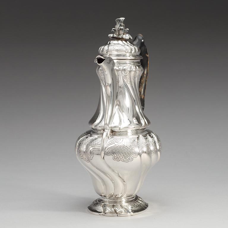 KAFFEKANNA, av Kilian Kelson, Stockholm 1750. Rokoko.