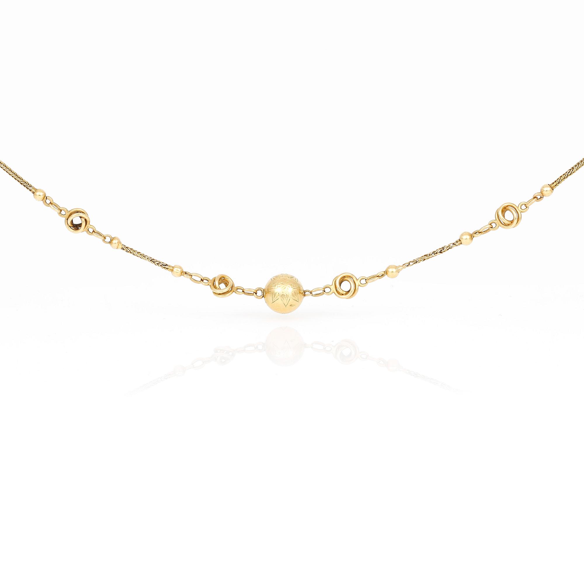 COLLIER, 18K guld, otydliga stämplar, omkring 1900. Vikt ca 11g.
