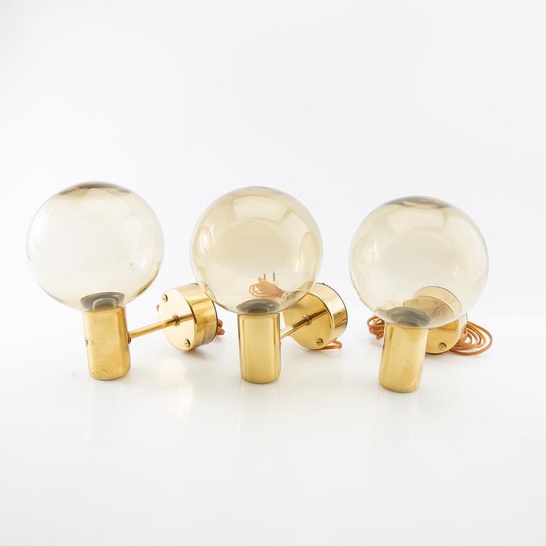 Hans-Agne Jakobsson, wall lamps 3 pcs V-149 Markaryd late 20th century.