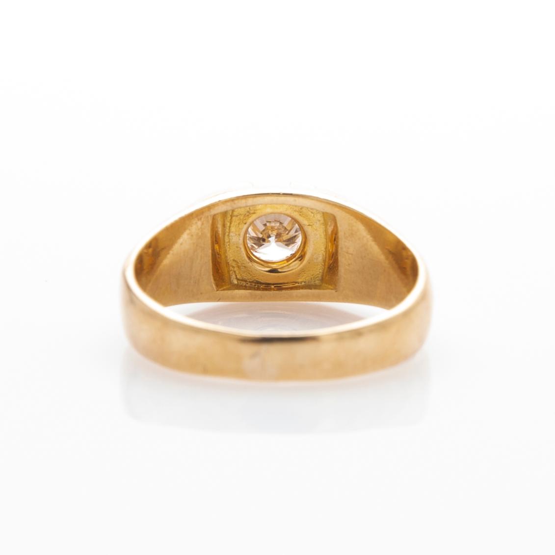 Ring, 18K gold with brilliant-cut diamond.