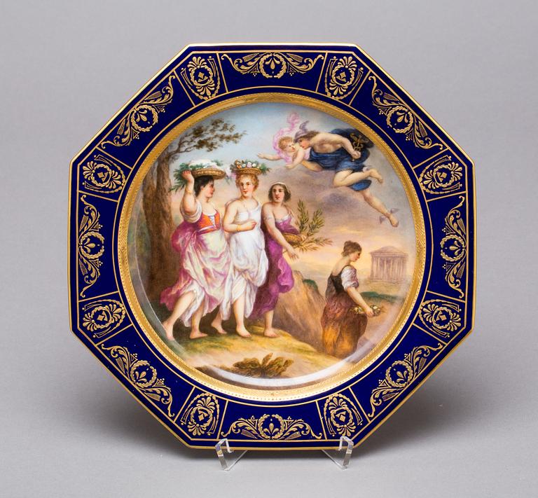 TALLRIK, porslin, Wien. 1800-tal.