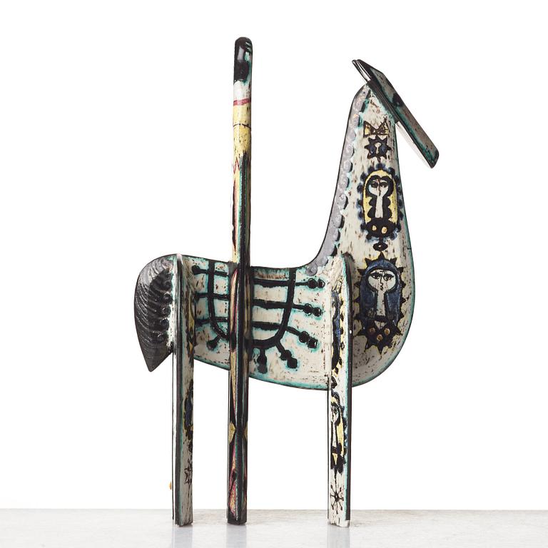 Birger Kaipiainen, a ceramic sculpture of a horse with rider, Rörstrand, Sweden 1950's.