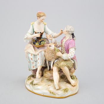 A Meissen porcelain figure group, circa 1890.