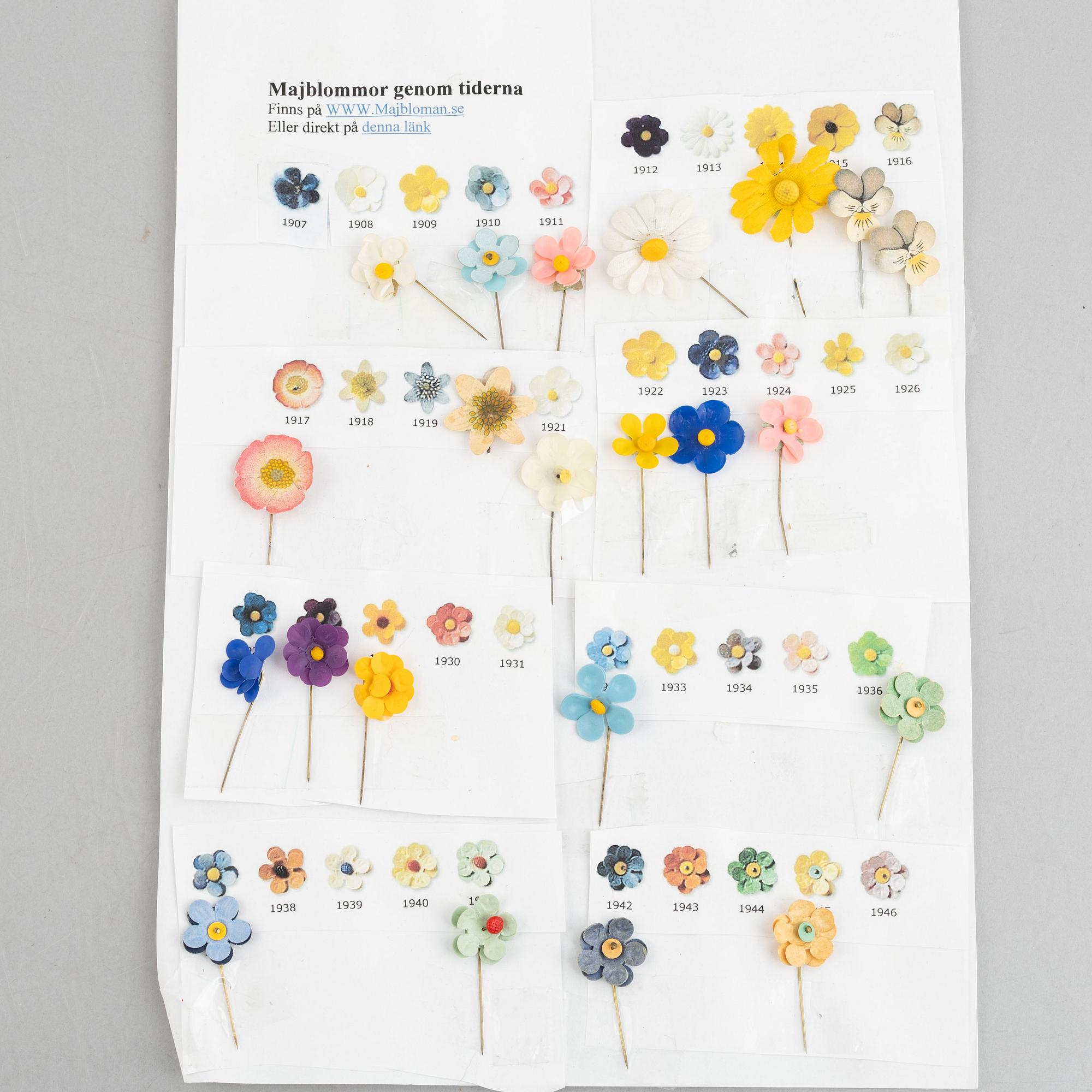 Majblommor samt kransar, ca 100 st, 1908-2015.