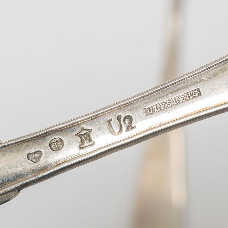 Matskedar, 17 st, silver, mestadels 1800-tal.