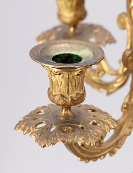 KANDELABRAR, ett par, brons, sent 1800-tal.