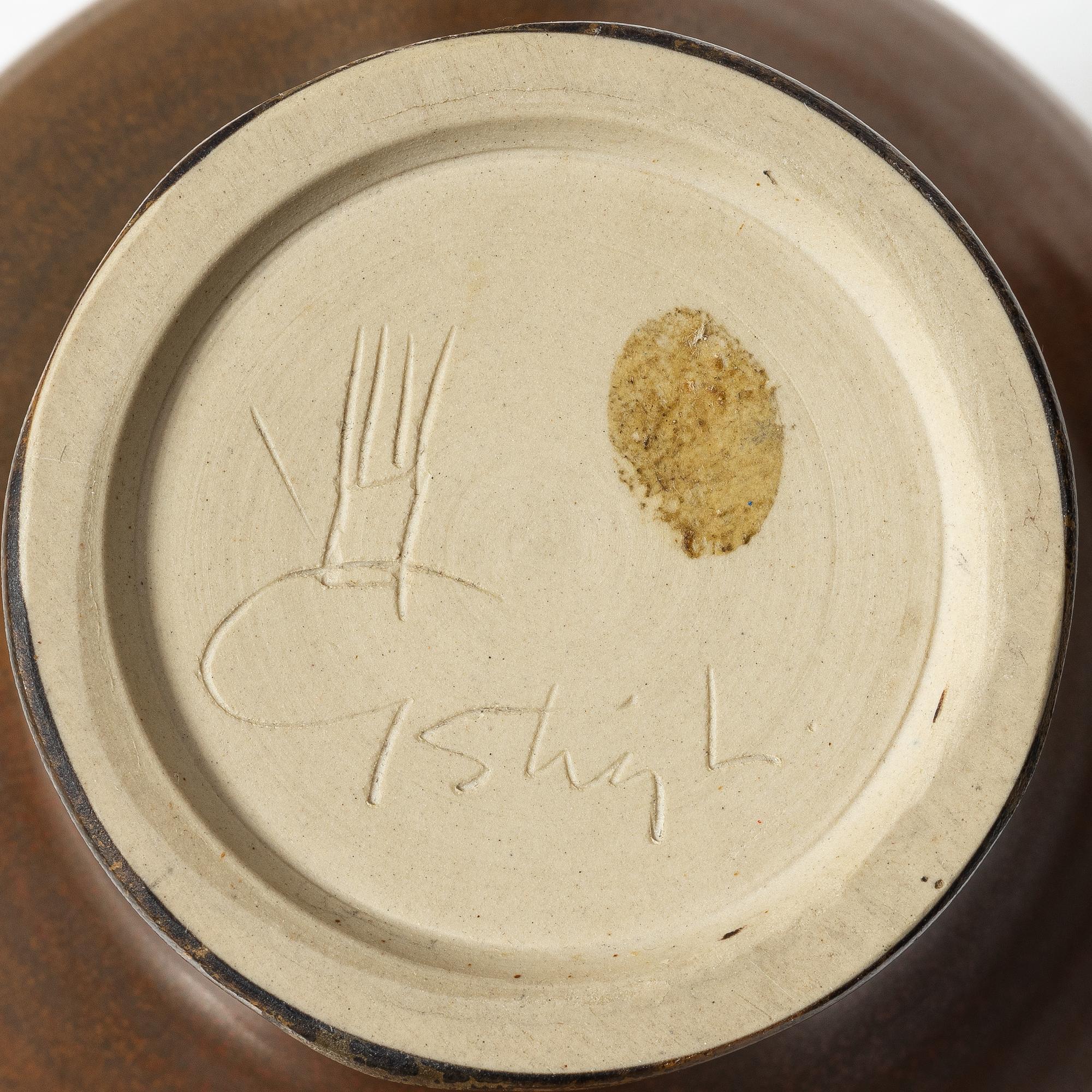 Stig Lindberg, a stoneware vase, Gustavsberg Studio 1960.