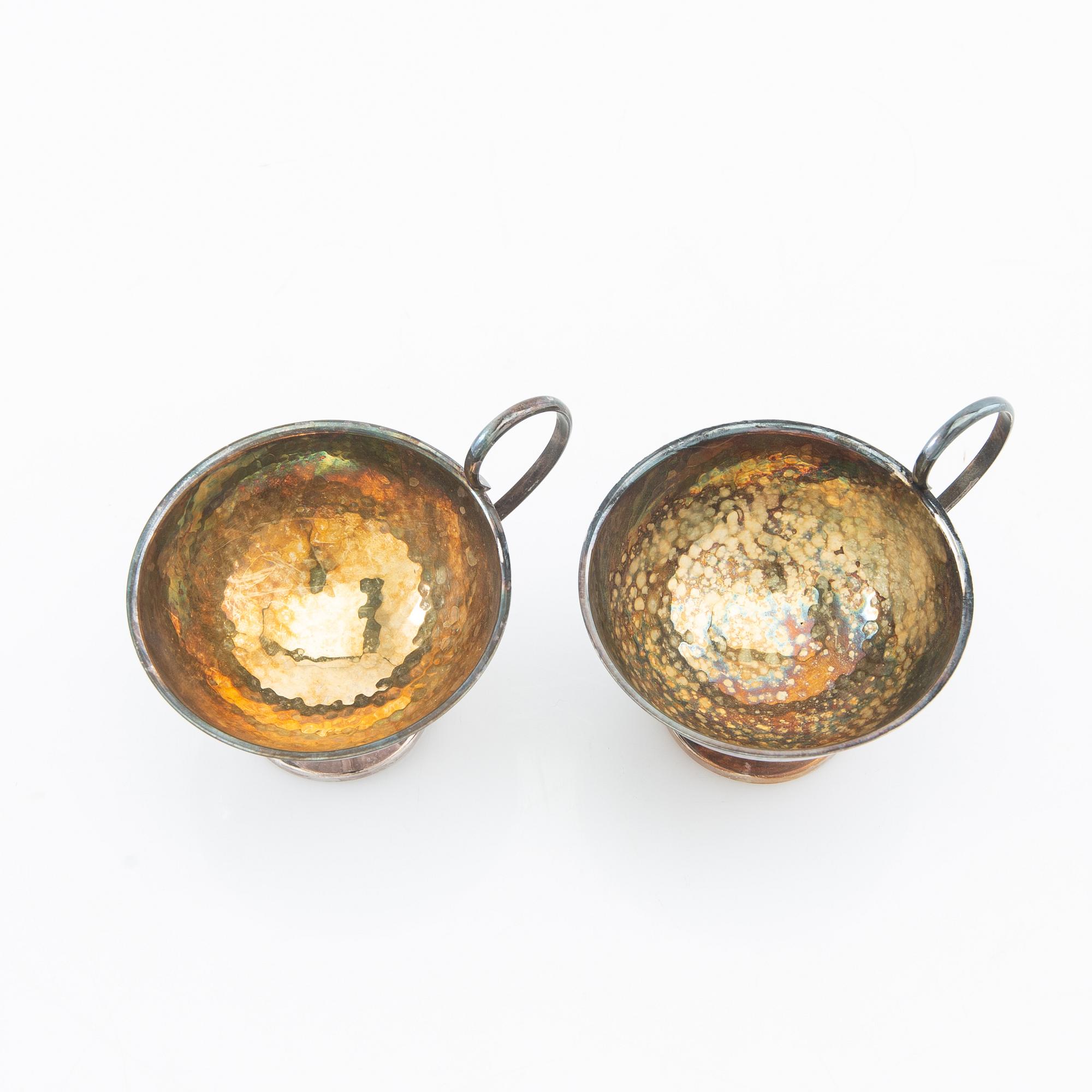 Punch mugs 12 pcs silver, Ceson Gothenburg 1957-1966.