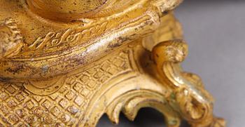 LJUSSTAKAR, ett par, metall, nyrokoko, sent 1800-tal.