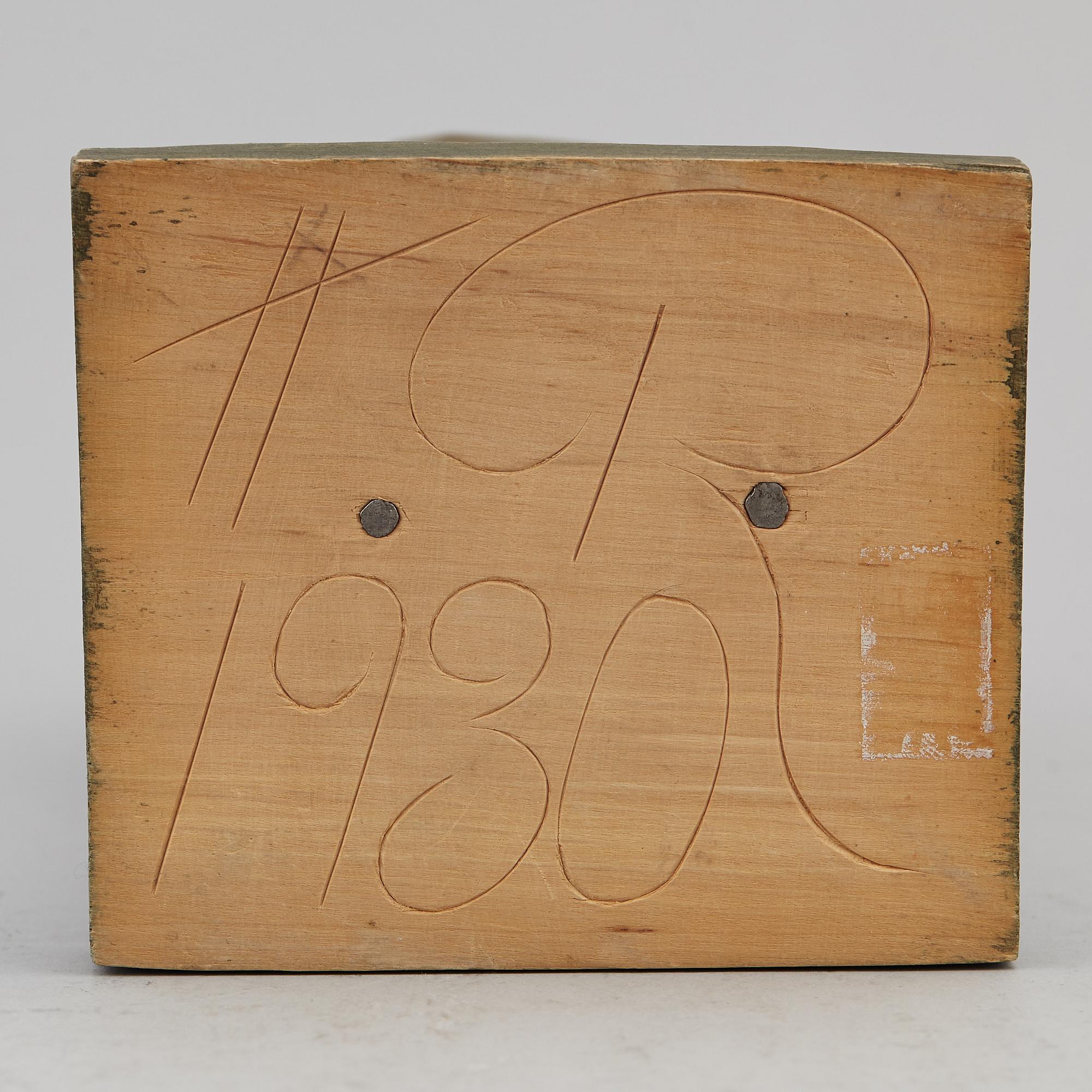 HERMAN ROSELL, sculpture, painted wood, signed and dated 1930.