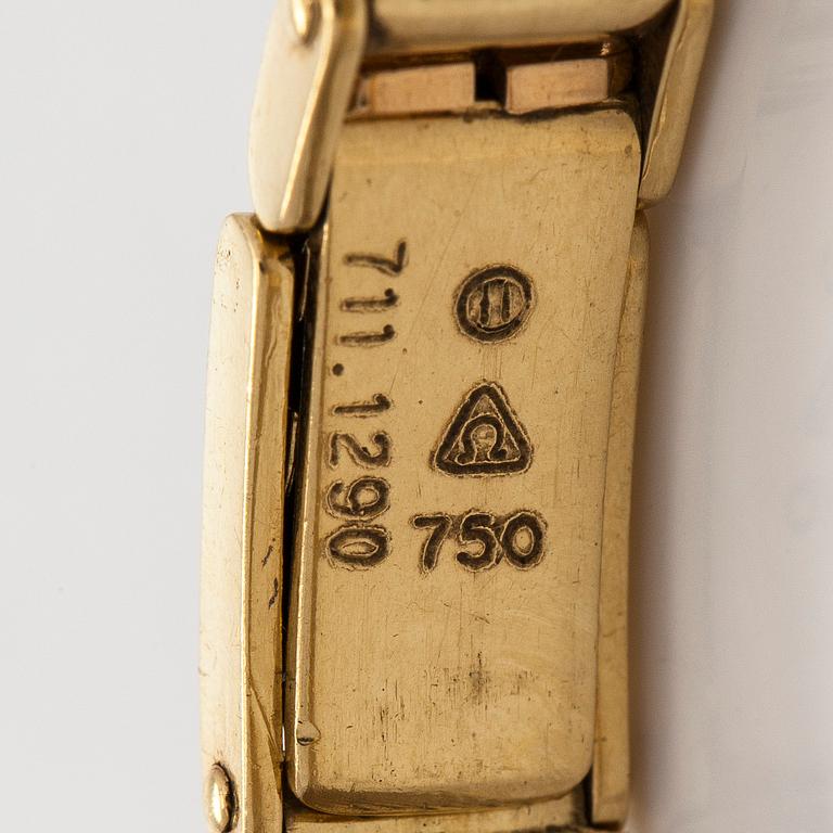 Omega, wristwatch, 18K gold, manual, plexiglass.