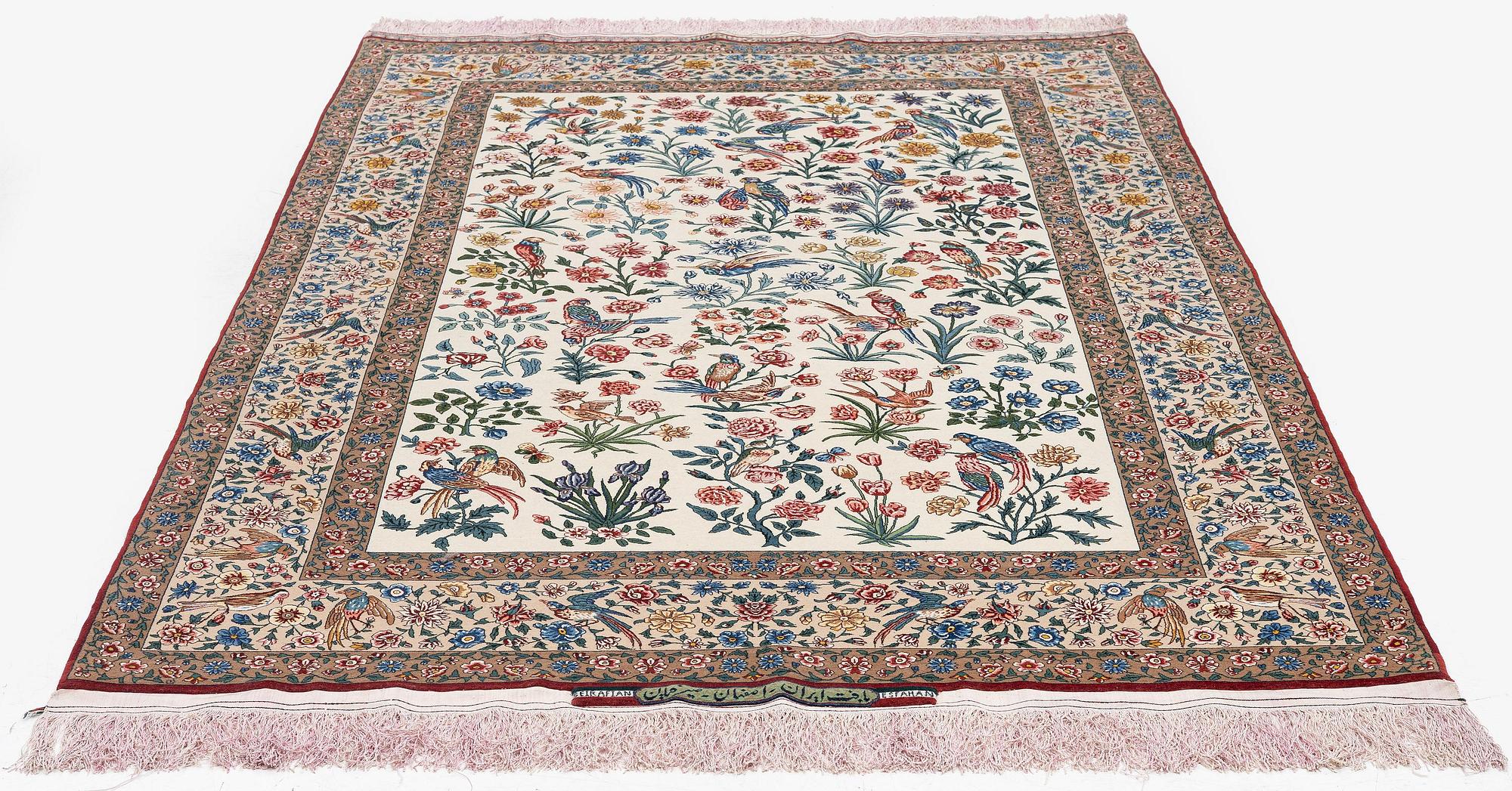 A, 'Golo Bolbol' rug, Isfahan, signed (Mahmoud and Mohammad Reza) Seirafian, c. 230 x 147 cm.