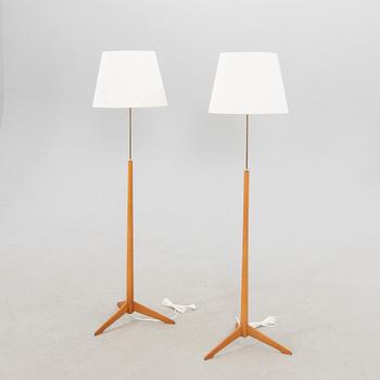 Floor lamps, a pair, model G-34, Bergboms, Swedish Modern, 1950s.