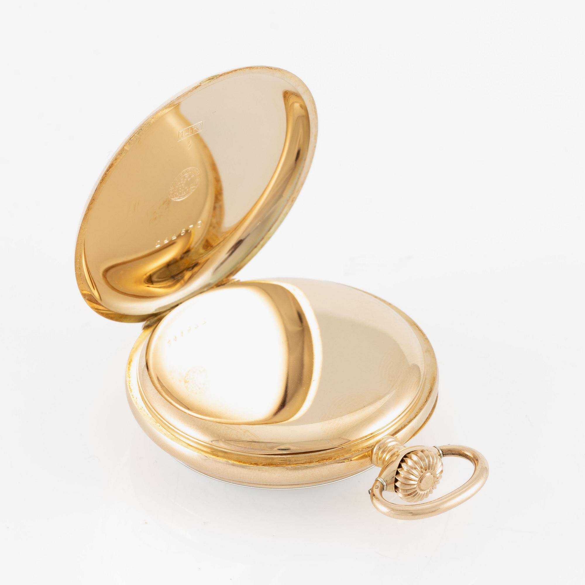 Pocket watch, Zenith, 14K gold, 50.5 mm.