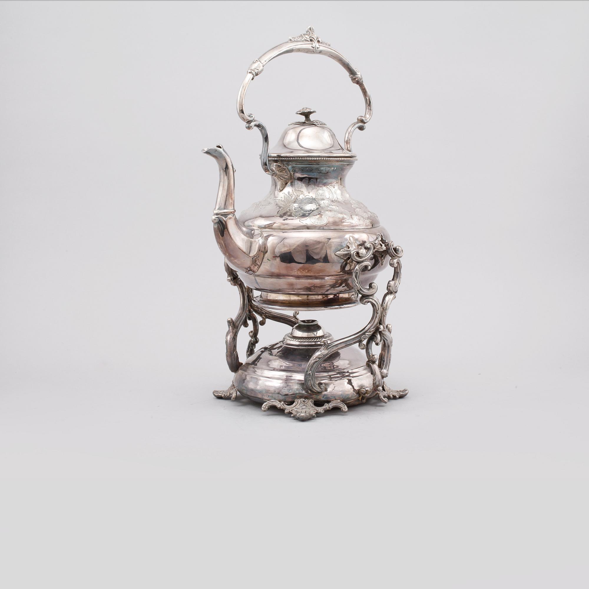 TEKÖK på RECHAUD, nysilver, nyrokoko, 1800-talets slut.