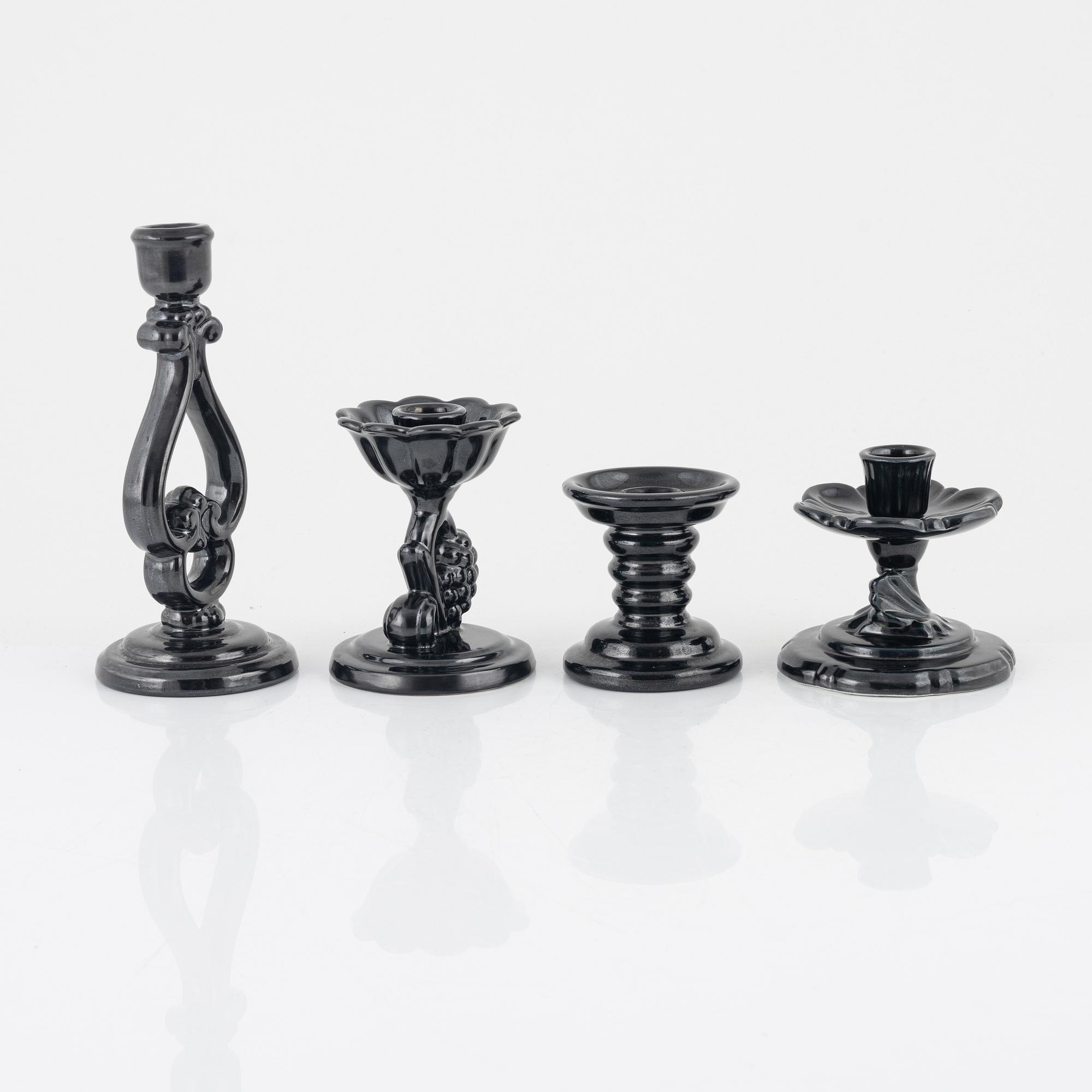 Arthur Percy, four candlesticks, Gefle.
