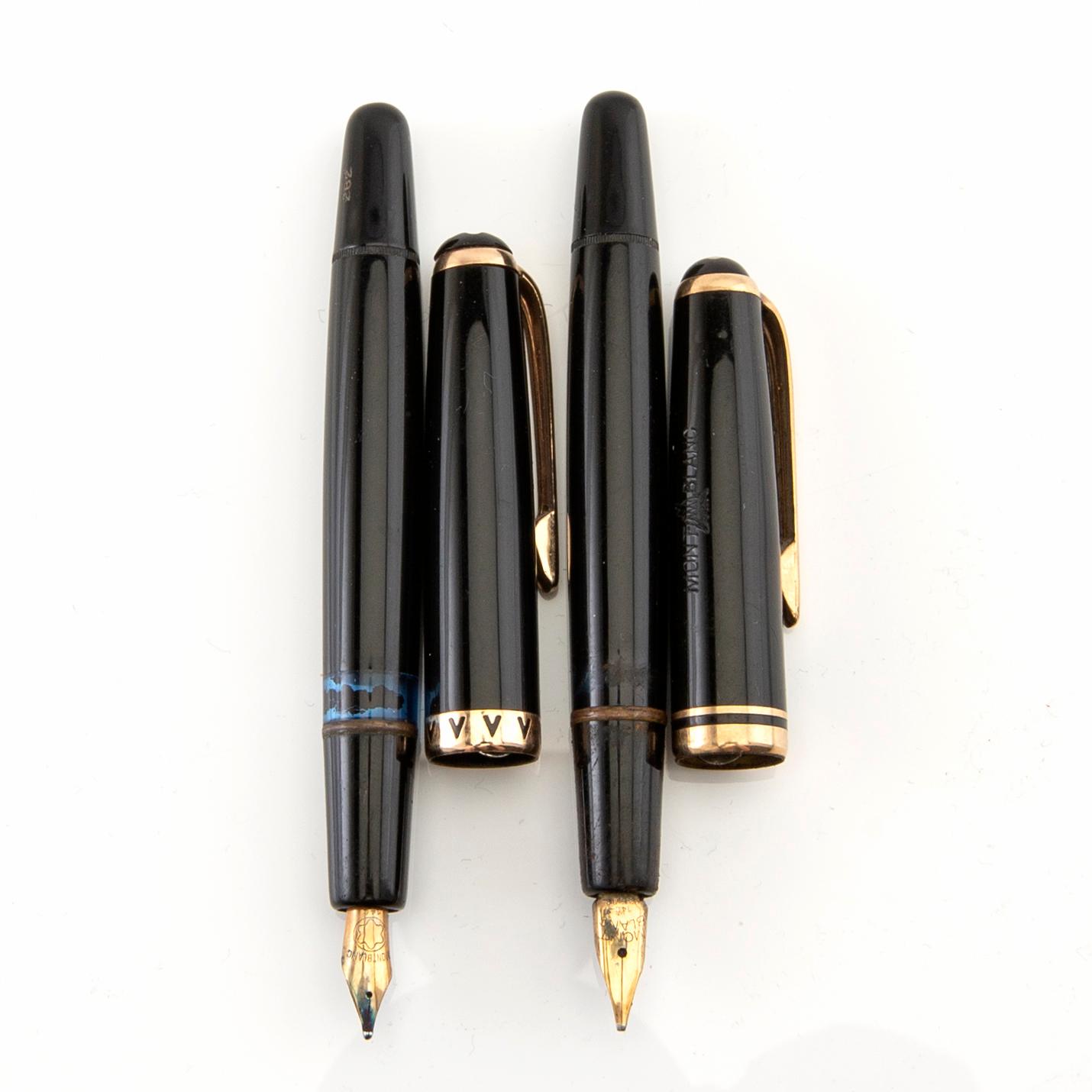 Montblanc fountain pens, 2 pcs Meisterstuck no. 252 and no. 262.