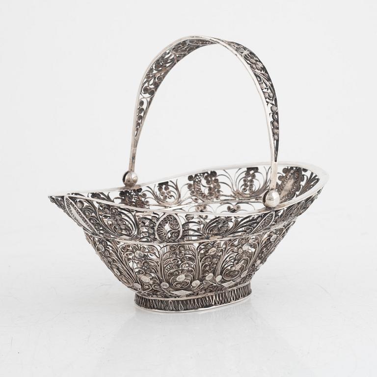 A Polish Silver Sweet-Meat Basket, 19th Century, stamped Krakow.