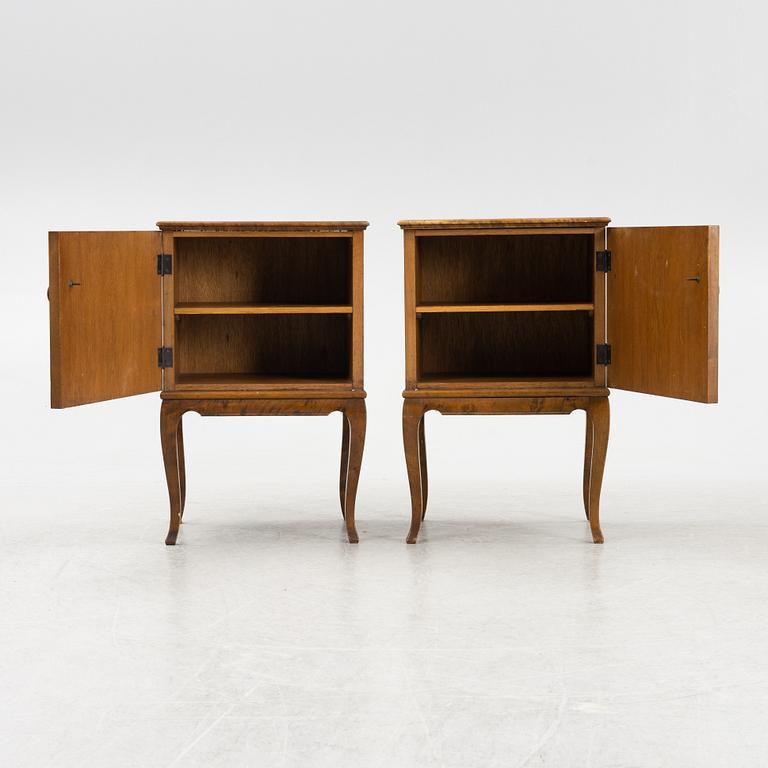 A pair of bedside tables, 1920's-30's.