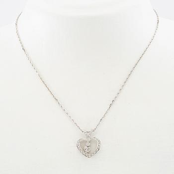 Necklace 18K white gold with round brilliant-cut diamonds.