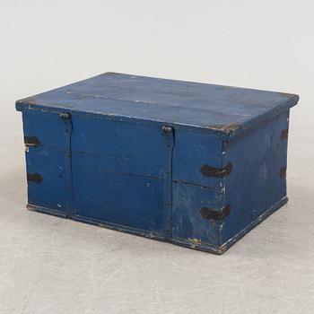A painted pine chest, 19th Century.