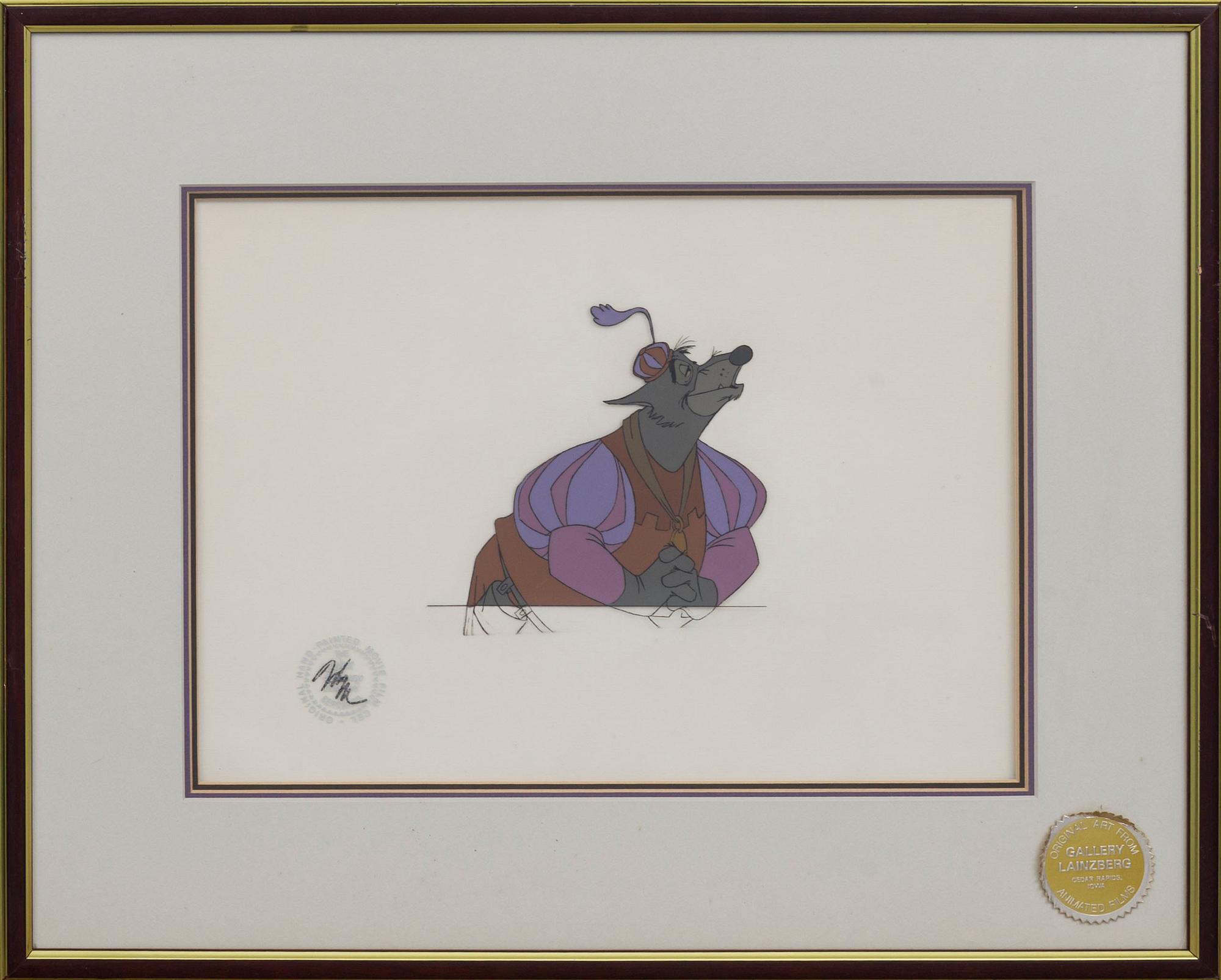 HAND PAINTED MOVIE FILM CEL, Walt Disney, Robin Hood.