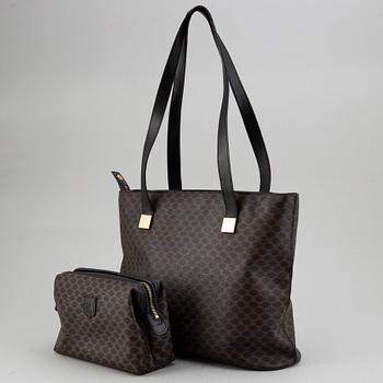 CÉLINE, a Macadam canvas bag and toilet bag.
