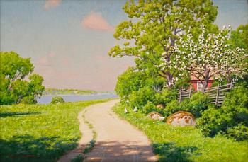 974D. Johan Krouthén, Blommande fruktträd.