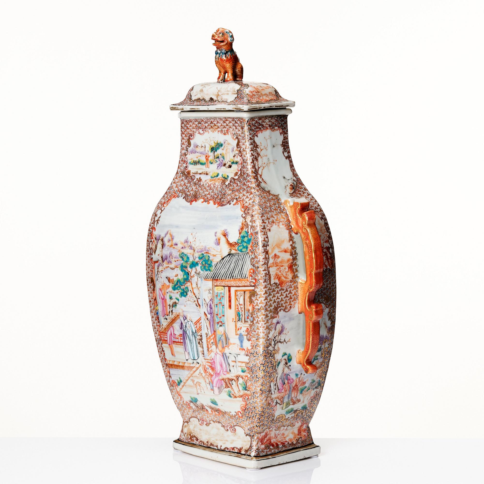 A large famille rose 'Rockefeller-pattern' vase with cover, Qing dynasty, Qianlong (1736-95).