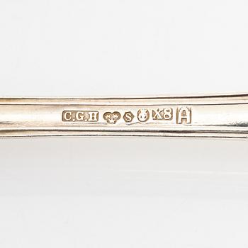 A 206-pieces Swedish silver cutlery set, model 'Olga', predominantly CG Hallberg, Stockholm, inclduing 1946.