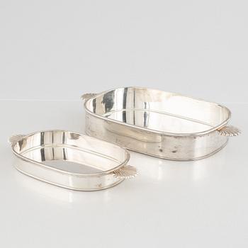 C.G. Råström, gratängformar, 2 st, nysilver, 1900-talets mitt.